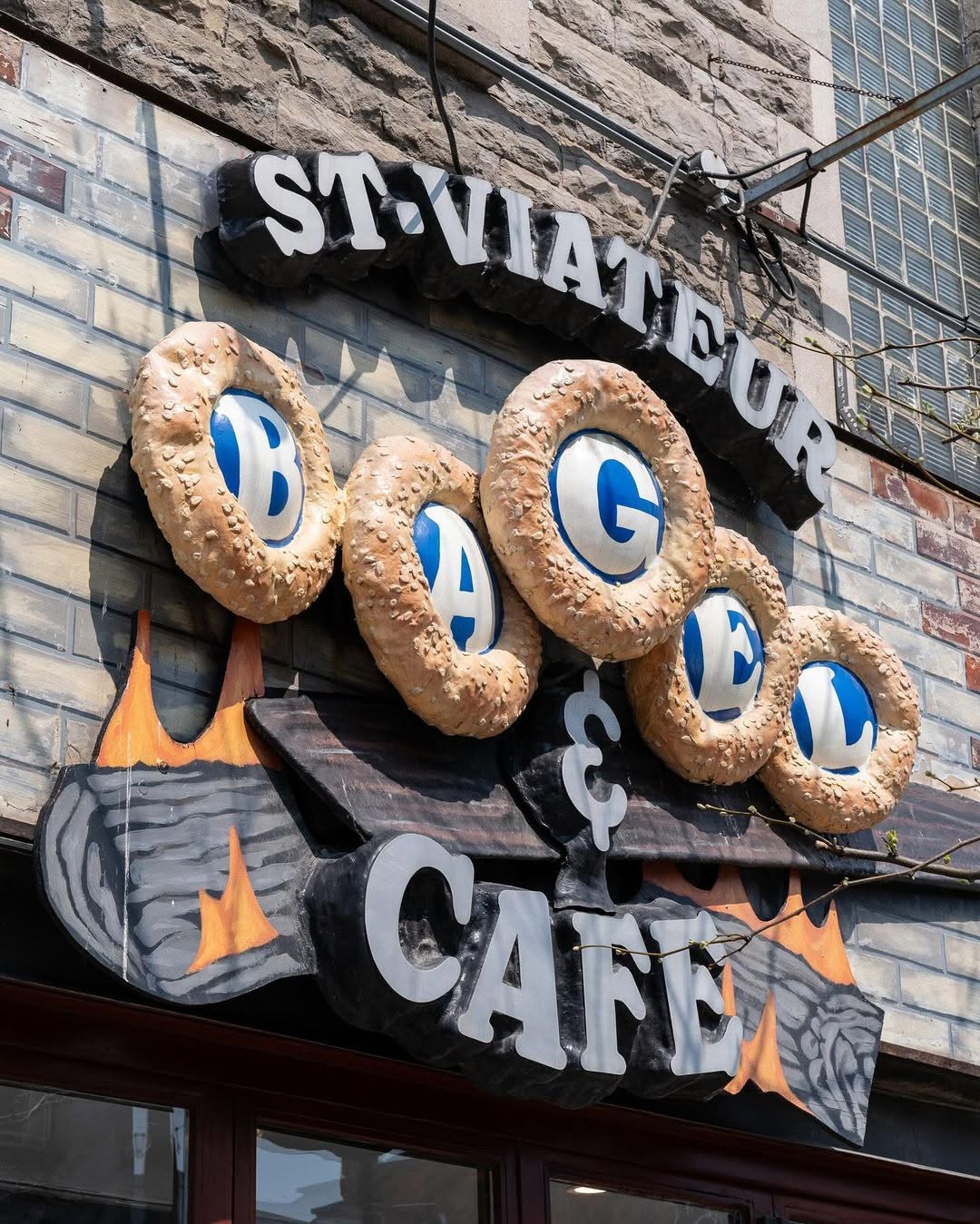 Front of St-Viateur Bagel cafe on Mont-Royal in Montreal